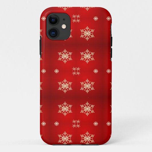 Schneeflocken auf rot Case-Mate iPhone hülle (Rückseite)