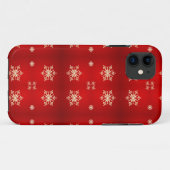 Schneeflocken auf rot Case-Mate iPhone hülle (Rückseite (Horizontal))