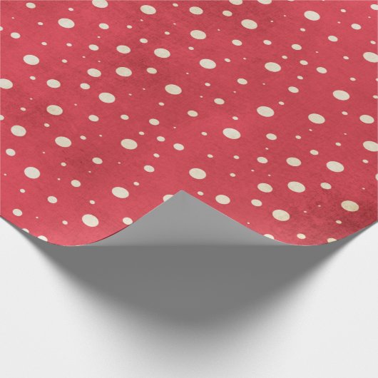 Schneeflocken auf Rot Geschenkpapier (Ecke)
