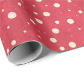 Schneeflocken auf Rot Geschenkpapier (Rolleneckpunkt)