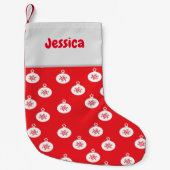 Schneeflocken auf Rot Kleiner Weihnachtsstrumpf (Vorderseite)