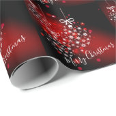 Schneeflocken auf rotem und schwarzem Hintergrund. Geschenkpapier (Rolleneckpunkt)