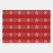 Schneeflocken auf rotem Wrapping Paper Sheet-Set Geschenkpapier Set (Vorderseite 3)