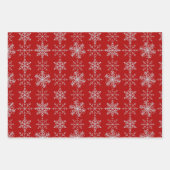 Schneeflocken auf rotem Wrapping Paper Sheet-Set Geschenkpapier Set (Vorderseite 2)