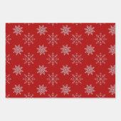 Schneeflocken auf rotem Wrapping Paper Sheet-Set Geschenkpapier Set (Vorderseite)