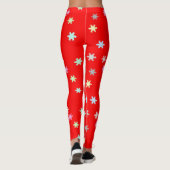 Schneeflocken auf roten Leggings (Rückseite)