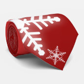 Schneeflocken auf roter Krawatte (Gerollt)