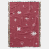 Schneeflocken auf roter Wurfs-Decke Decke (Vorderseite Vertikal)