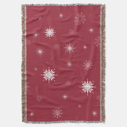 Schneeflocken auf roter Wurfs-Decke Decke (Vorderseite Vertikal)