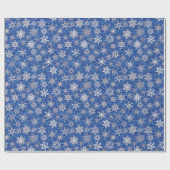 Schneeflocken auf saphienblauem Schneesturm-Hinter Geschenkpapier (Flach)
