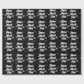 Schneeflocken auf schwarz geschenkpapier (Flach)