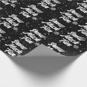 Schneeflocken auf schwarz geschenkpapier (Ecke)