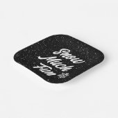 Schneeflocken auf schwarz pappteller (Gewinkelt)