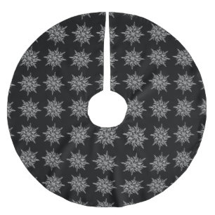 Schneeflocken auf schwarz polyester weihnachtsbaumdecke