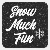Schneeflocken auf schwarz quadratischer aufkleber (Vorderseite)