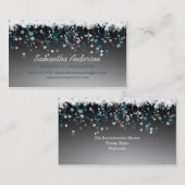 Schneeflocken auf schwarzem Event-Planer Visitenkarte (Vorne/Hinten)