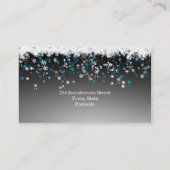 Schneeflocken auf schwarzem Event-Planer Visitenkarte (Rückseite)