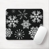 Schneeflocken auf schwarzer Mauspad-Kunst Urlaub Mousepad (Mit Mouse)