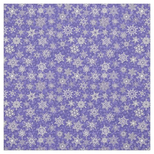 Schneeflocken auf violettem Schneesturm Stoff (Muster)