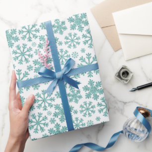 Schneeflocken auf weiß. geschenkpapier