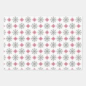 Schneeflocken auf weißem Hintergrund Weihnachten Geschenkpapier Set (Vorderseite 2)