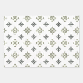 Schneeflocken auf weißem Hintergrund Weihnachten Geschenkpapier Set