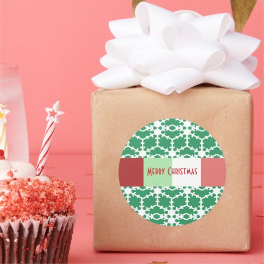 Schneeflocken-Aufkleber grün angezeigt, aber Sie w Runder Aufkleber (Party)