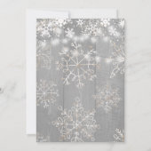 Schneeflocken aus der Weißen Marine rustikale Baby Einladung (Rückseite)
