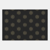 Schneeflocken aus dunkelgrünem Gold Geschenkpapier Set (Vorderseite 3)