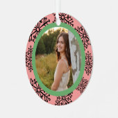 Schneeflocken aus eigenem Foto Ornament Aus Metall (Vorderseite links)