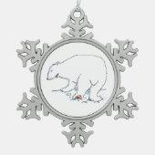 Schneeflocken aus Eisbären Schneeflocken Zinn-Ornament (Vorderseite)