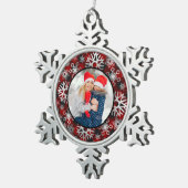 Schneeflocken aus Foto Schneeflocken Zinn-Ornament (Rechts)