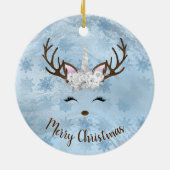 Schneeflocken aus Girly-Baby-Marmor Keramik Ornament (Hinten)