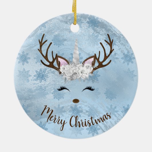 Schneeflocken aus Girly-Baby-Marmor Keramik Ornament (Hinten)