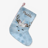 Schneeflocken aus Girly-Baby-Marmor Kleiner Weihnachtsstrumpf (Vorderansicht (hängend))