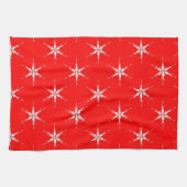 Schneeflocken aus Glas im roten Hintergrund Handtuch (Horizontal)