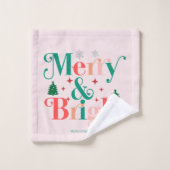 Schneeflocken aus glattem Pinien Badhandtuch Set (Waschlappen)