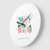 Schneeflocken aus glattem Pinien Große Wanduhr (Winkel)