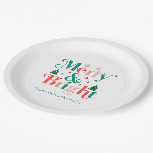 Schneeflocken aus glattem Pinien Pappteller (Schrägansicht)