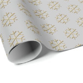 Schneeflocken aus Gold und Grau Geschenkpapier (Rolleneckpunkt)