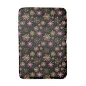 Schneeflocken aus Gold und Schwarz Badematte (Vorderseite Vertikal)