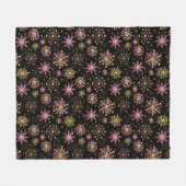 Schneeflocken aus Gold und Schwarz Fleecedecke (Vorderseite (Horizontal))