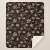 Schneeflocken aus Gold und Schwarz Sherpadecke (Vorderseite)