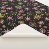 Schneeflocken aus Gold und Schwarz Sherpadecke (3/4)