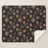 Schneeflocken aus Gold und Schwarz Sherpadecke (Vorderseite (Horizontal))