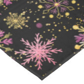 Schneeflocken aus Gold und Schwarz Tischdecke (Schrägansicht)
