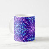 Schneeflocken aus hellen Kristallen Kaffeetasse (Vorderseite Links)