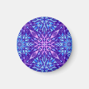 Schneeflocken aus hellen Kristallen Magnet