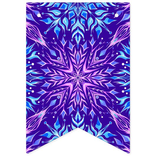 Schneeflocken aus hellen Kristallen Wimpelkette (Dritte Fahne)