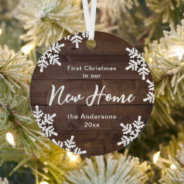 Schneeflocken aus Holz in unserer neuen Zuhause Ornament Aus Metall